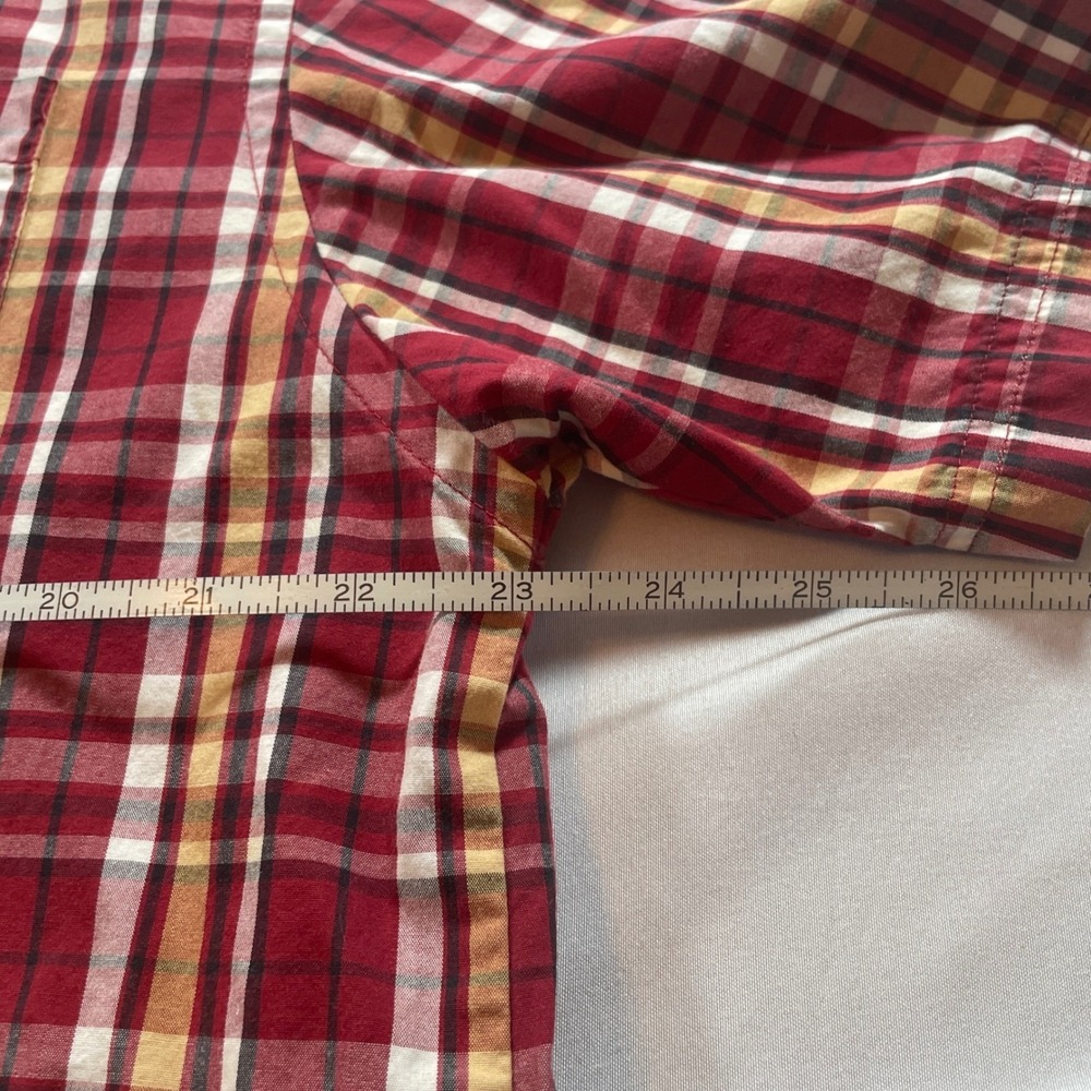 Ecko Unltd Plaid Shirt Mens Large Red Short Sleeve Cotton Button Down Casual - Picture 5 of 8
